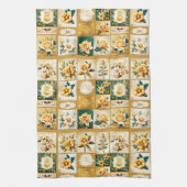 クリスマスバラコラージュ キッチンタオル (縦)