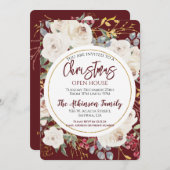 クリスマスバラフローラブルガンディオープンハウスパーティー 招待状 (正面/裏面)