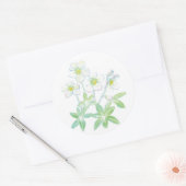 クリスマスバラヘレボラスニジェールイラストレーション ラウンドシール (封筒)