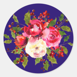 クリスマスバラホリー&ベリー ラウンドシール