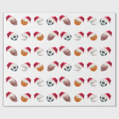 クリスマスバラースポーツおもしろいサンタホリデーラップ ラッピングペーパー (フラット)