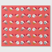 クリスマスバラースポーツおもしろいサンタホリデーラップ ラッピングペーパー (フラット)