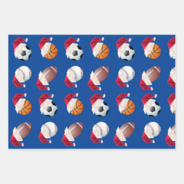 クリスマスバラースポーツおもしろいサンタホリデー ラッピングペーパーシート