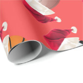 クリスマスバラースポーツおもしろいサンタホリデー ラッピングペーパー (ロールコーナー)