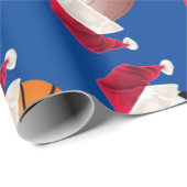 クリスマスバラースポーツおもしろいサンタホリデー ラッピングペーパー (ロールコーナー)