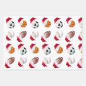 クリスマスバラースポーツサンタおもしろいホリデーセット ラッピングペーパーシート (正面)