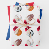 クリスマスバラースポーツサンタおもしろいホリデーセット ラッピングペーパーシート (インサイチュ)