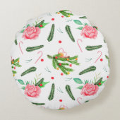 クリスマスバラ円枕 ラウンドクッション (裏面)
