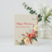 クリスマスバラ水彩はがき |お名前 ポストカード (スタンド正面)