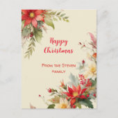 クリスマスバラ水彩はがき |お名前 ポストカード (正面)