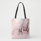 クリスマスバラ金ゴールドうれしそうなデザイン トートバッグ (正面)