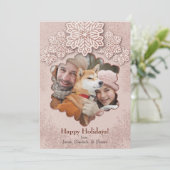 クリスマスバラ金ゴールドグリッタースノーフレーク写真 シーズンカード (スタンド正面)