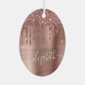 クリスマスバラ金ゴールドグリッター パーソナライズされた メタルオーナメント (正面右)