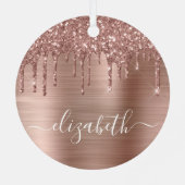 クリスマスバラ金ゴールドグリッター パーソナライズされた メタルオーナメント (裏面)