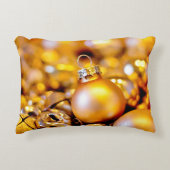 クリスマスバラ金ゴールドバウブル アクセントクッション (正面)