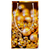 クリスマスバラ金ゴールドバウブル スモールペーパーバッグ (正面)