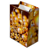 クリスマスバラ金ゴールドバウブル ミディアムペーパーバッグ (裏面アングル)