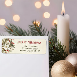 クリスマスバラ – 水彩差出人住所ラベル ラベル