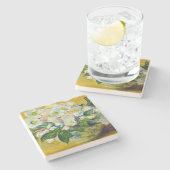 クリスマスバラ(by Claude Monet) ストーンコースター (横)