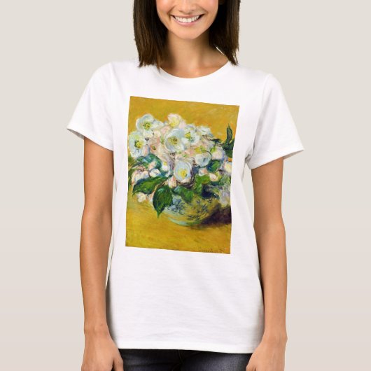 クリスマスバラ(by Claude Monet) Tシャツ (正面)