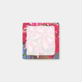 クリスマスバリエーションピンク&レッドポインセチア写真 ポストイット