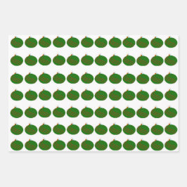 クリスマスバルブのラッピング紙（3枚フラットシート） ラッピングペーパーシート