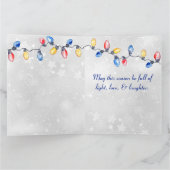 クリスマスバルブ、ストリングライト、休日の挨拶 カード (内部)