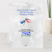 クリスマスバルブ、ストリングライト、休日の挨拶 カード (裏面)