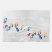 クリスマスバルブ、ストリングライト、休日 キッチンタオル (横)