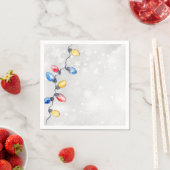 クリスマスバルブ、ストリングライト、休日 スタンダードカクテルナプキン (インサイチュ)