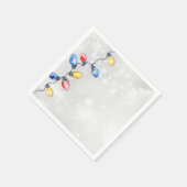 クリスマスバルブ、ストリングライト、休日 スタンダードカクテルナプキン (角)
