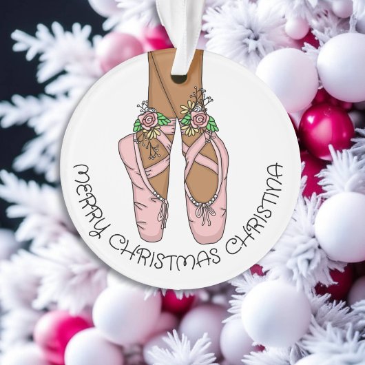 クリスマスバレエのスリッパパーソナライズされたセラミック オーナメント