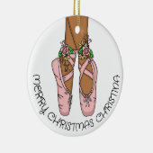 クリスマスバレエのスリッパパーソナライズされたセラミック セラミックオーナメント (右)