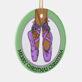クリスマスバレエのスリッパーソナライズされたパー セラミックオーナメント (右)