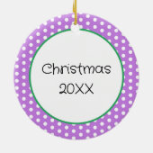 クリスマスバレエのスリッパーソナライズされたパー セラミックオーナメント (裏面)