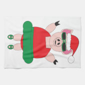 クリスマスバレエ豚キッチンタオル キッチンタオル (横)