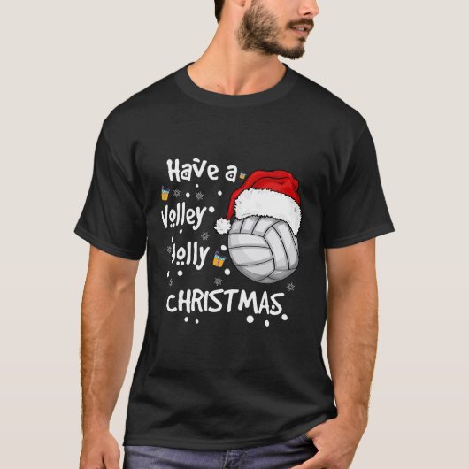 クリスマスバレーボールがボレーのクリスマスをすてき持つ Tシャツ (正面)