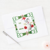 クリスマスバレーボールギフトラベル スクエアシール (封筒)