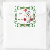 クリスマスバレーボールギフトラベル スクエアシール (バッグ)