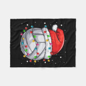 クリスマスバレーボールクリスマスサンタスポーツハットボールキ フリースブランケット (正面(横))