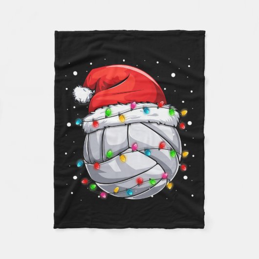 クリスマスバレーボールクリスマスサンタスポーツハットボールキ フリースブランケット (正面)