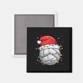 クリスマスバレーボールクリスマスサンタスポーツハットボールキ マグネット (正面/裏面)