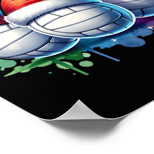 クリスマスバレーボールクリスマスバレーボール選手 ポスター (角)