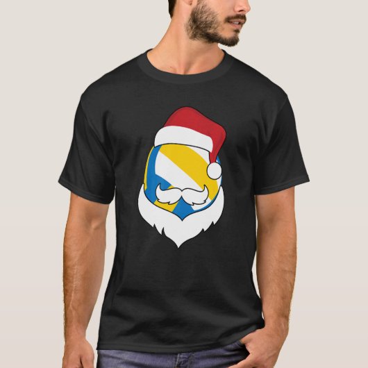 クリスマスバレーボールサンタハットヒゲクリスマスズスポーツボー Tシャツ (正面)
