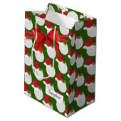クリスマスバレーボールパターン ミディアムペーパーバッグ (裏面アングル)