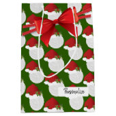 クリスマスバレーボールパターン ミディアムペーパーバッグ (正面)