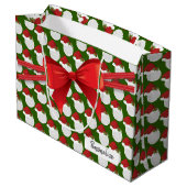 クリスマスバレーボールパターン – 大 ラージペーパーバッグ (裏面アングル)