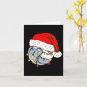 クリスマスバレーボールボールサンタおもしろいハットスポーツXm カード (黄色い花)