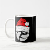 クリスマスバレーボールボールサンタハットクリスマスマッチング コーヒーマグカップ (左)