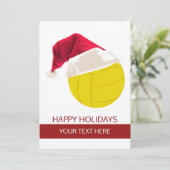 クリスマスバレーボールボールサンタハットグリーティングカード シーズンカード (スタンド正面)